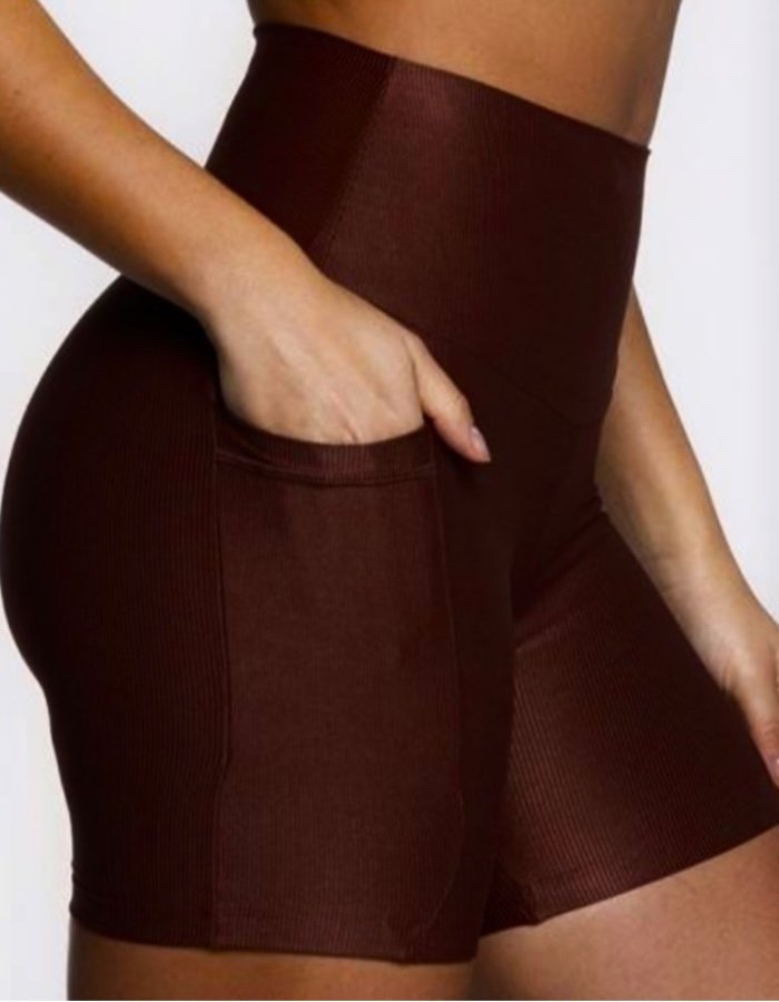 SHORT CANELADO GLOW BOLSO - Imagem 1