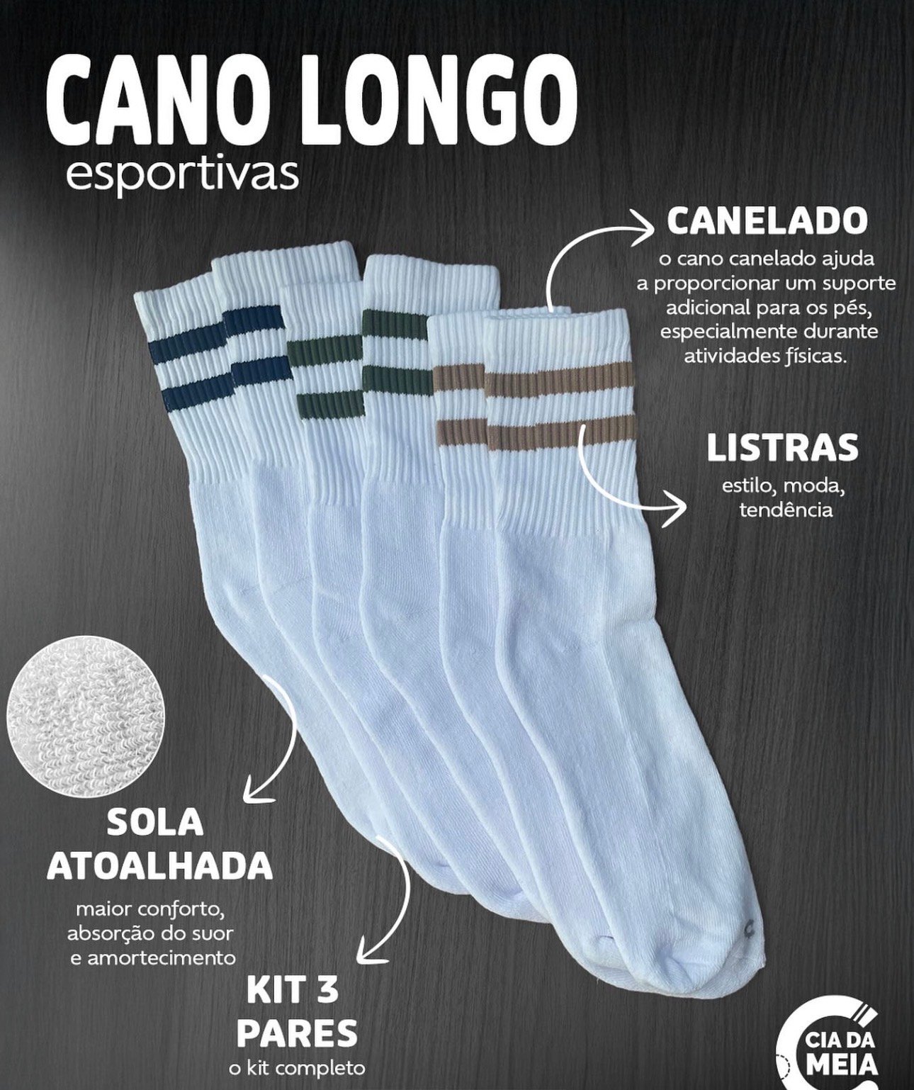 PEC MEIA CANO LONGO ALGODÃO - Imagem 1